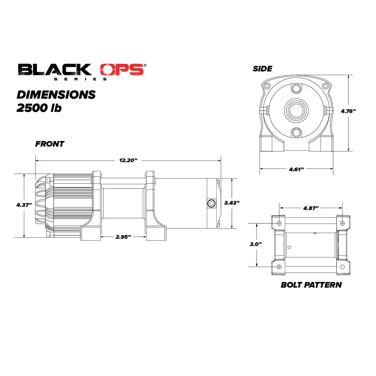 Black Ops 2500 LB. ATV/UTV Winch - Image 4