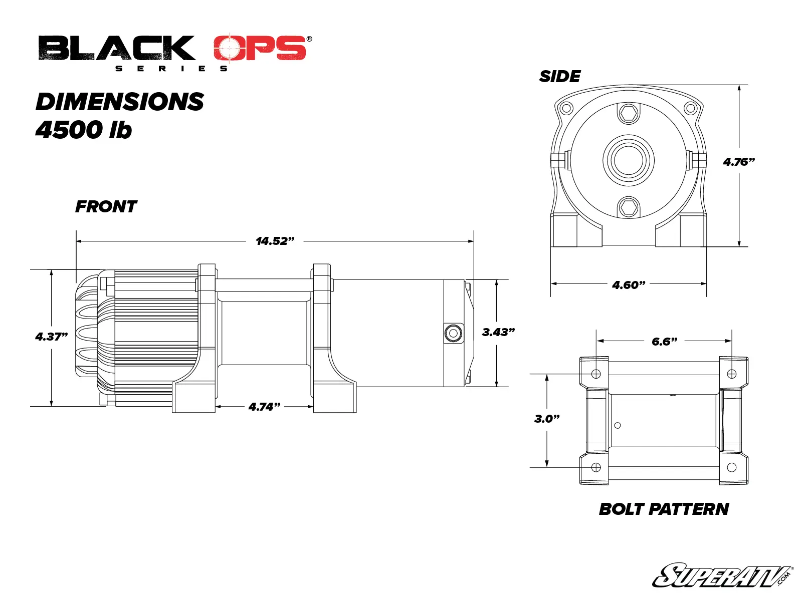 Black Ops 4500 LB. ATV/UTV Winch - Image 4