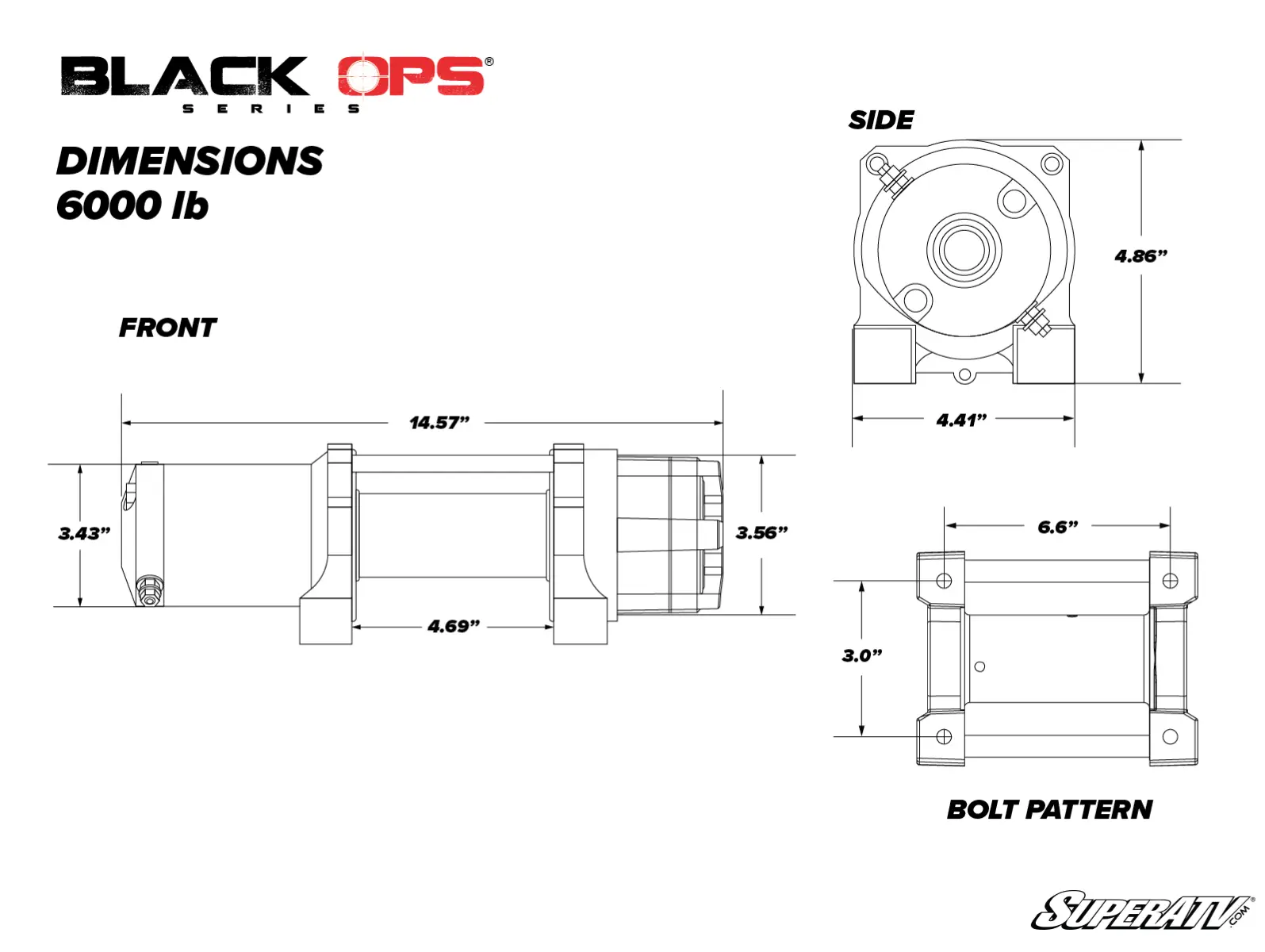 Black Ops 6000 LB. UTV Winch - Image 4