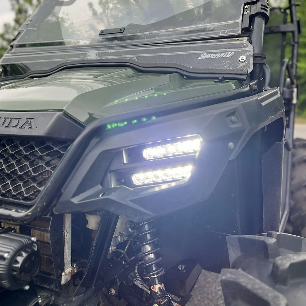 Dual Wide 8" LED Headlights for Honda Pioneer 520 - Image 4