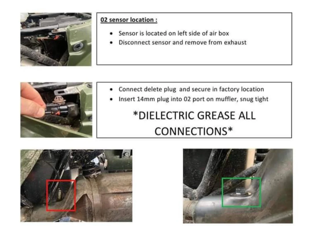 O2 Sensor Delete Kit 2014+ Honda Rancher, Foreman, Rubicon, Pioneer 500 - Image 2